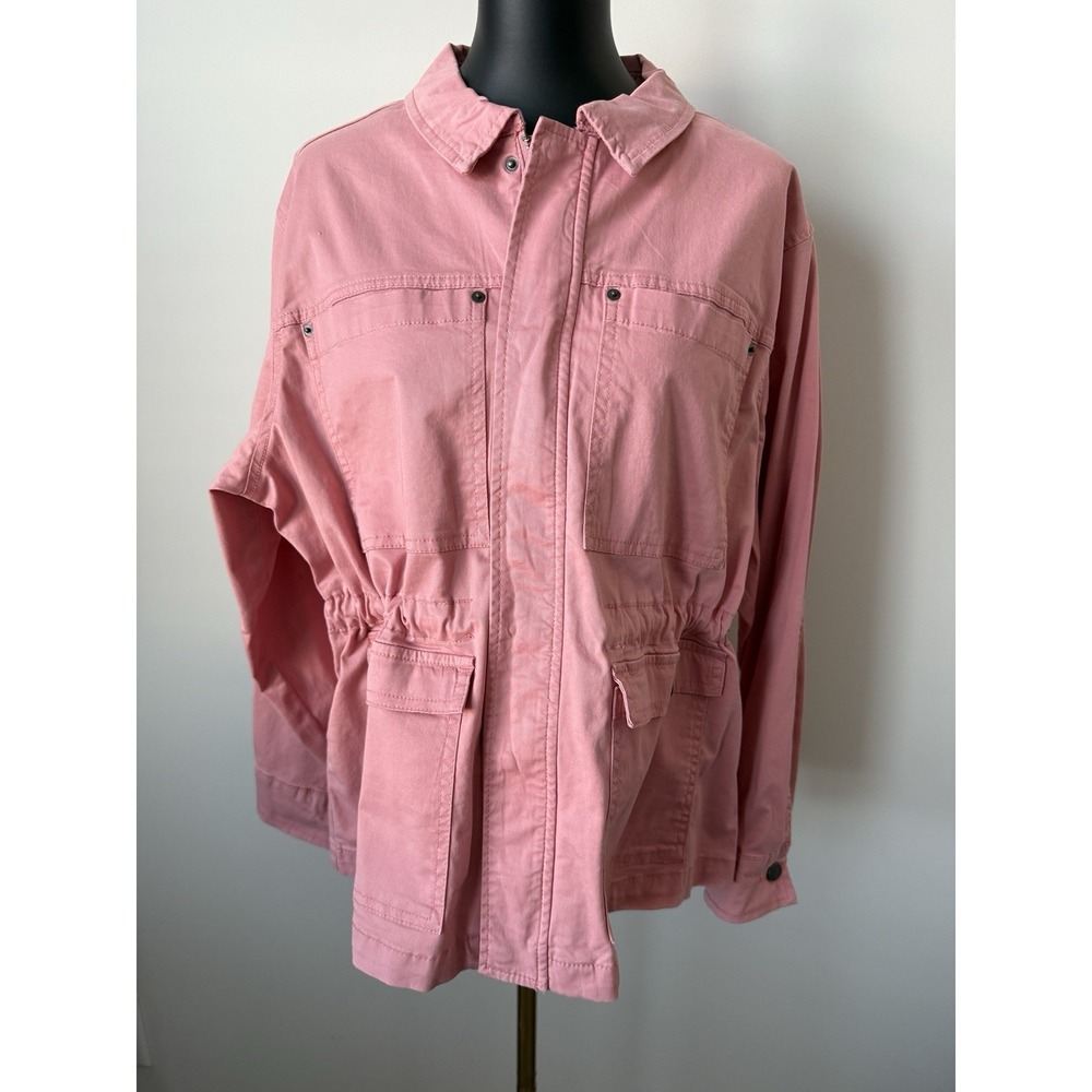 Time and True Cargo Field Jacket Mauve Glow Women's XL 16-18 NWOT  Lightweight - Picture 5 of 11